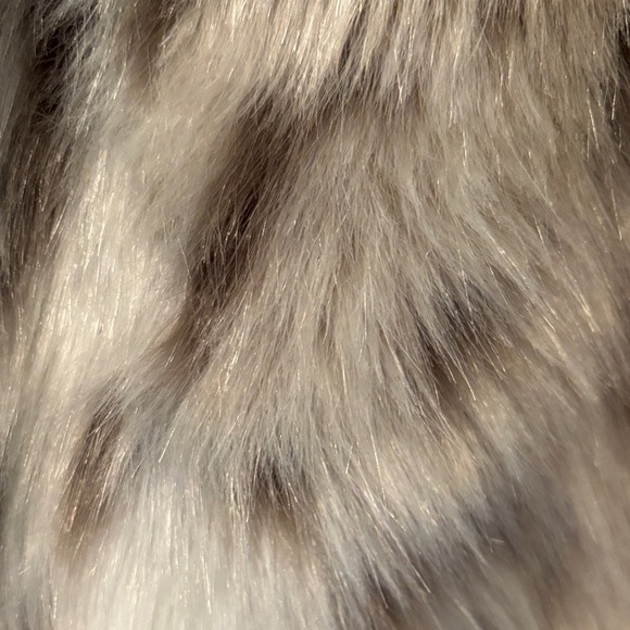 Karl Lagerfeld Cream and Black Faux Fur Teddy Jacket animal print leopard - Picture 3 of 5